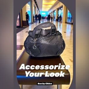 See By Chloe Mini Joy Rider Black Satin Shoulder Bag GUC